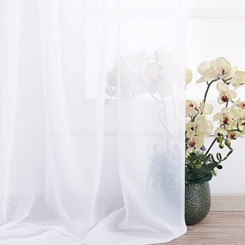 Transparente Voile-Schalvorhänge – 2 Paneele 2