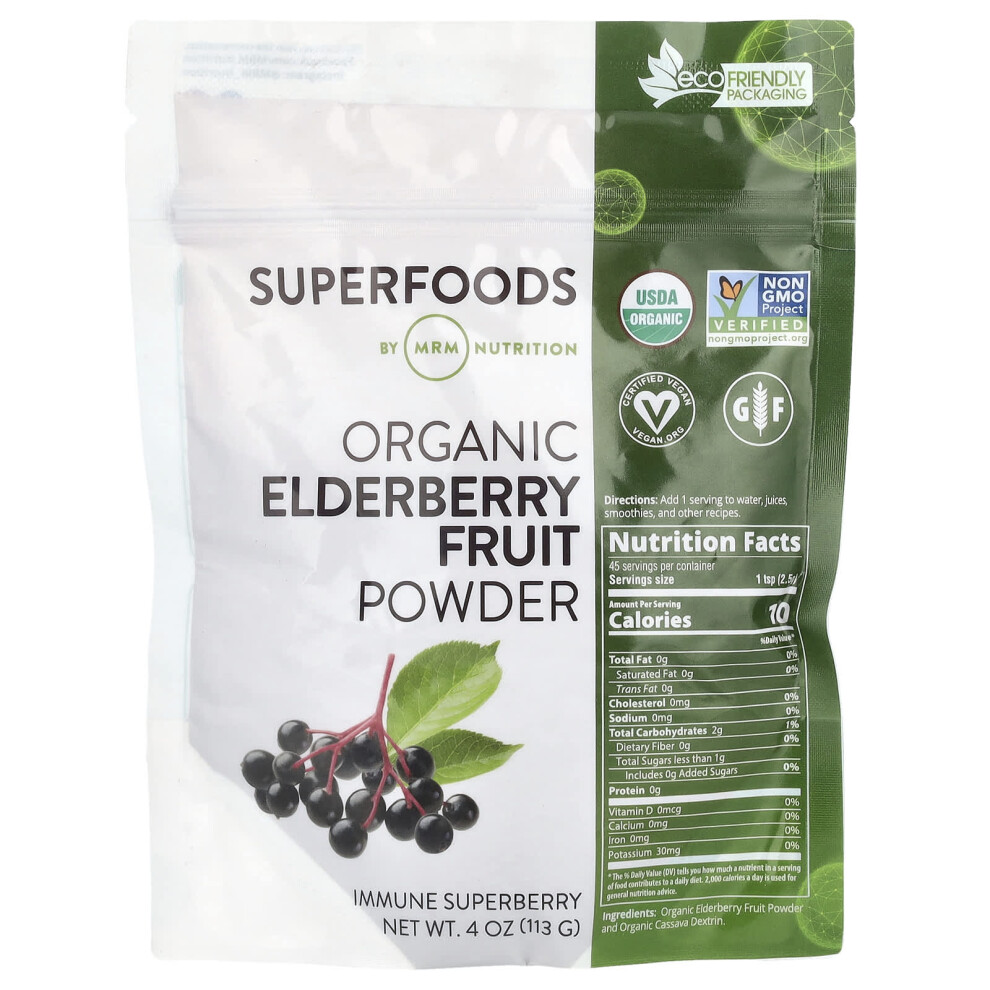 Mrm Nutrition , Organic Elderberry Fruit Powder, 4 Oz (113 G)