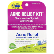 Boiron, Acne-verlichting, Meltaway Pellets, 3 buizen, Ongeveer 80 Pellets per buis