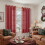 Red Linen Curtains 52x68 in, Light Filtering, 2-Pack 2