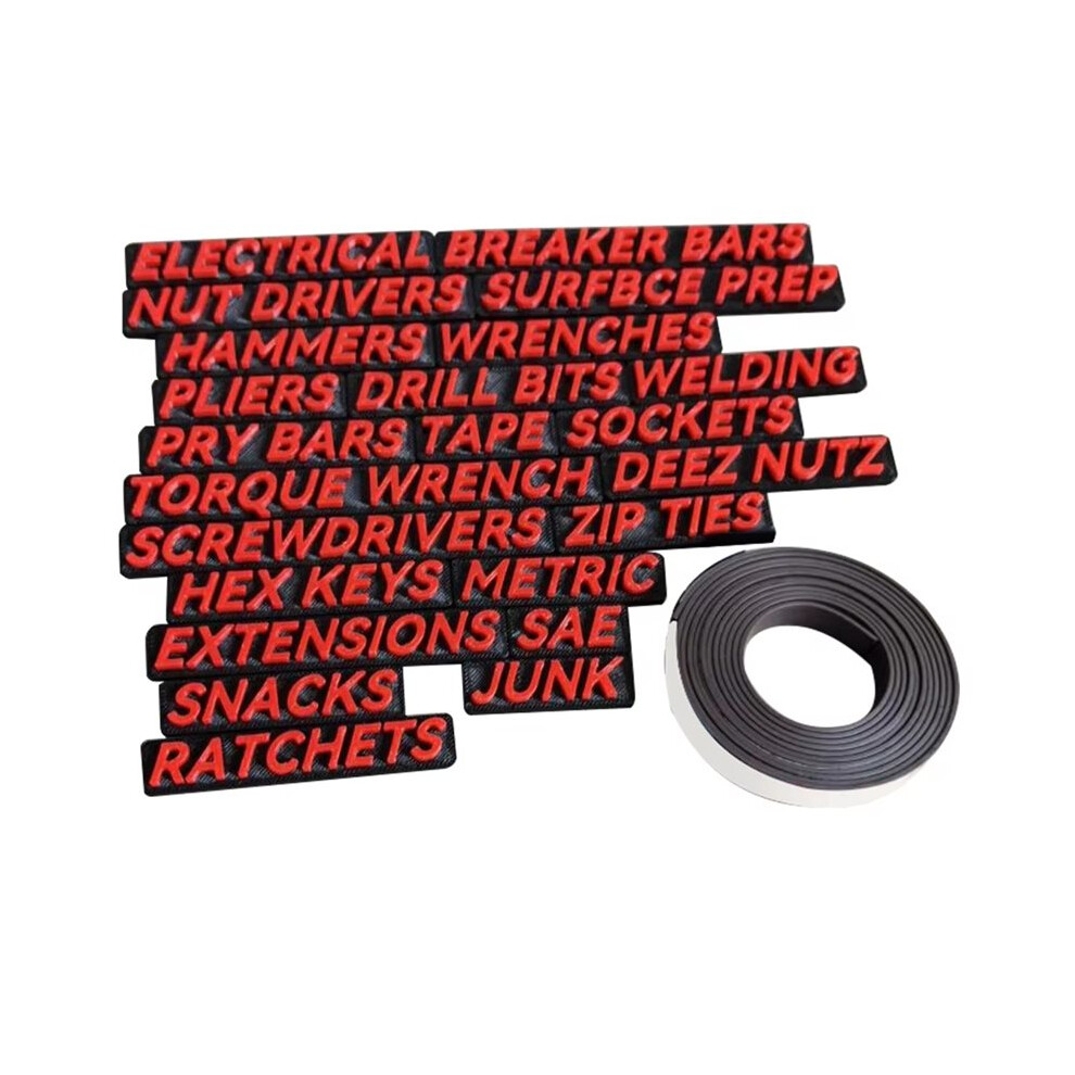 23 Pcs Magnetic Toolbox Drawer Tags Bold Easy-To-Read 3D Magnetic Tool Box Organizer Labels Toolboxwidget Stickers A 6033393004137