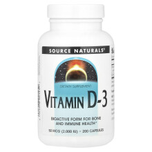 Source Naturals, Vitamina D-3, 50 mcg (2.000 IU), 200 Comprimidos