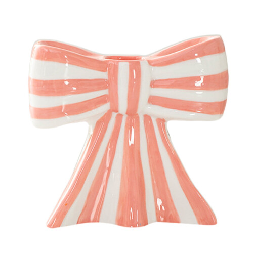 Pink Ceramic Bow Candle Holder – 1 Pack 1