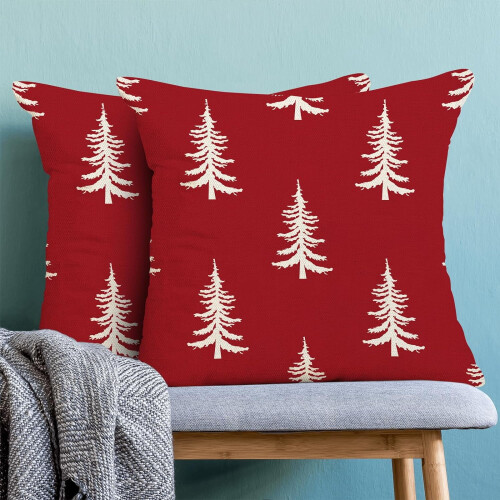 Capa de almofada de Natal em linho, 45x45 cm (18x18 polegadas) 1