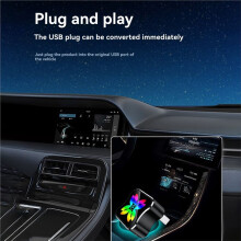 USB 2in1 Wireless Carplay Android AUTO Adapter WiFi & BT5.0+Voice AI Box Wired CarPlay to Wireless Carplay B
