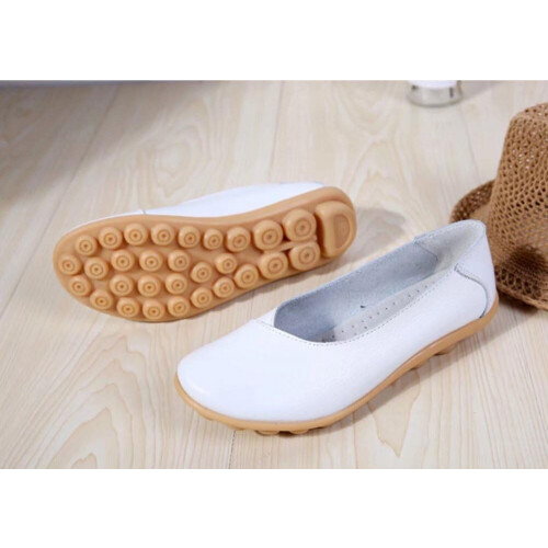 Γυναικεία Δερμάτινα Παπούτσια Loafers Μονόχρωμα Slip-on Flat Παπούτσια Άνετα Casual Φλατ για 1