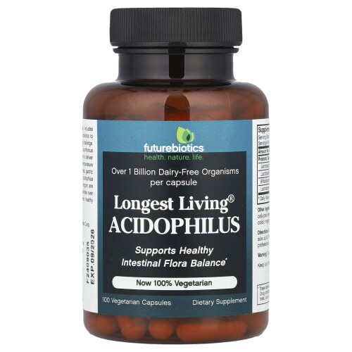 Φύουτεμπιοτίκς, Longest Living Acidophilus, 100 Βεγίτι Capsules
