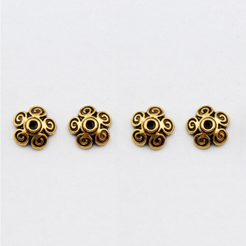 180 embouts de perles en métal doré en forme de fleur 1
