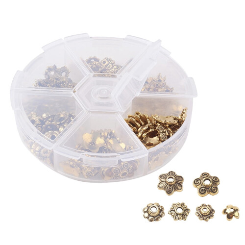 180 embouts de perles en métal doré en forme de fleur 2