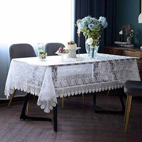 Rektangulär bordsduk i vintage spets, makramé, 135 x 180 cm 2