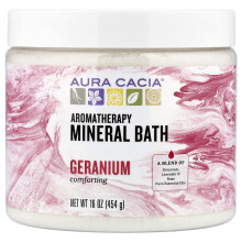 Aura Cacia, Banho Mineral de Aromaterapia, Confortante Gerânio, 16 oz (454 g)