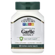 21st Century, Garlic Extract, Standardized, 60 Enteric Coated Tablets