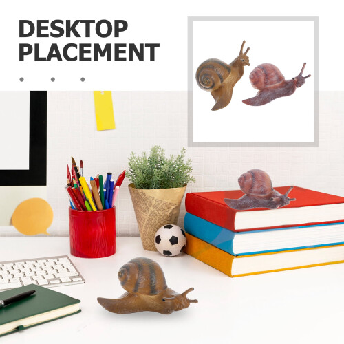 Set di statuette di lumache – Decorazioni realistiche in plastica e 2