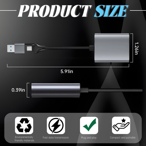 USB-C/USB-A SD Card Reader for SD/SDHC/SDXC 1