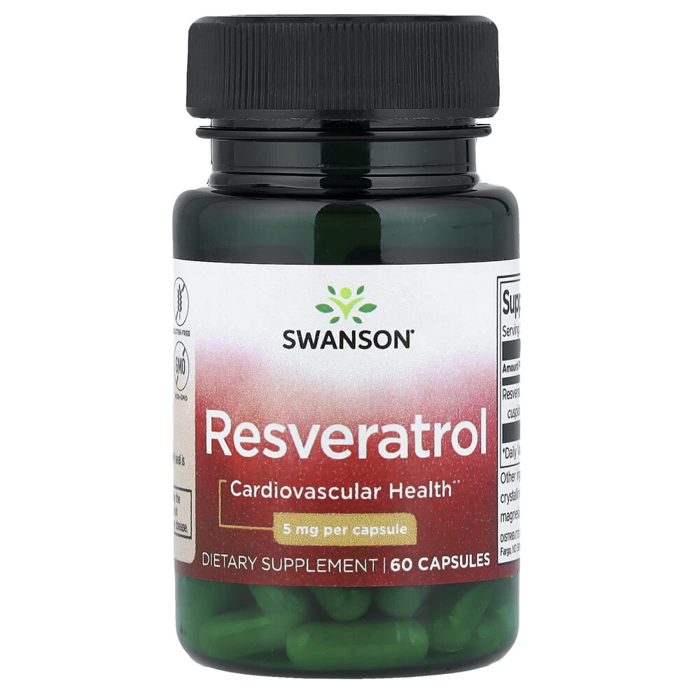 Swanson , Resveratrol, 5 Mg 60 Capsules