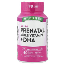 Nature's Truth, Ultra Prenatal Multivitamin + DHA, 60 Snabba Frigörelse Mjuka Gel