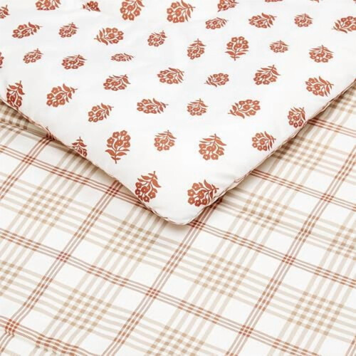 Microfiber Comforter Set Off White Floral King 3-Piece 1