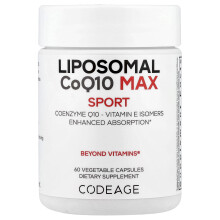 Codeage, Liposomální CoQ10 Max, Sport, 60 rostlinných kapslí