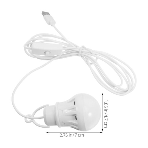 Bec LED USB, bec USB din plastic, alb, 1 set pentru încărcare rapidă 1
