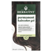 Herbatint, Permanent Hårfärg Gel, 4D, Guldbrunt Kastanj, 5.75 fl oz (170 ml)
