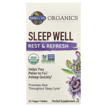 Organics, Dormir Bem, Descanso e Renovação da Garden of Life, 30 Tabletes Veganos