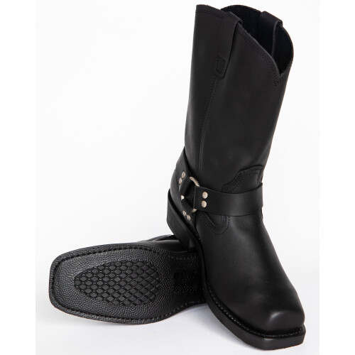 Cowboy Boots for Men Square Toe Pull on Western Boot Leather Mid Calf Casual Work Boots 2