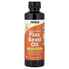 NOW Foods, Certified Organic Flax Seed Oil, 12 fl oz (355 ml)