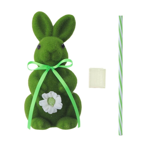 Easter Bunny Flocked Ornament Decoration 1 Piece 1