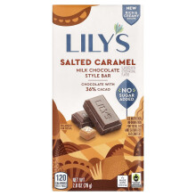 Lily's Sweets, Milk Chocolate Style Bar, Zoutkaramel, 40% Cacao, 2,8 oz (80 g)