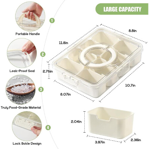 Snackbehälter mit 8 Fächern, BPA-frei 1