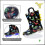 Botas de chuva infantis impermeáveis com luzes, estampas e glitter, com alças, para meninos e meninas. 3