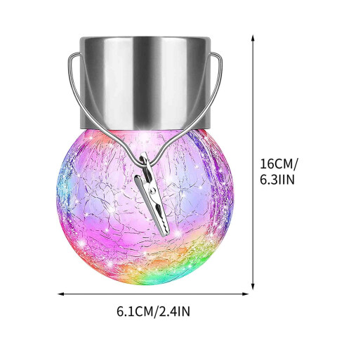 Solar-Hängeleuchte mit Crackle-Glas 1