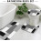 Ensemble rideau de douche géométrique gris noir blanc 4 pièces 5