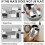 Ensemble rideau de douche géométrique gris noir blanc 4 pièces 7