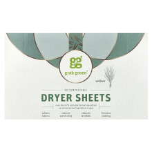 Grab Green, Fogli per Asciugatrice, Vetiver, 80 Fogli Compostabili
