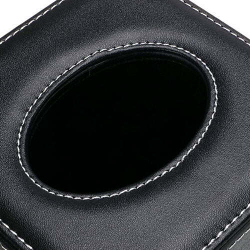 Porte-mouchoirs en cuir PU noir 2