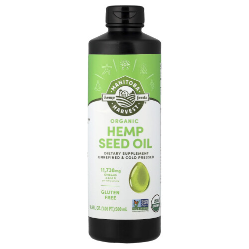 Manitoba Harvest, Οργανικό Λάδι Σπόρων Κάνναβης, 16.9 fl oz (500 ml)