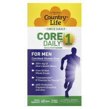 Country Life, Core Daily-1 Multivitaminy, Mężczyźni, 60 Tabletki