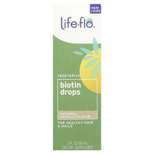 Life-flo, Biotyna w Postaci Kropel, Naturalna Wanilia, 2 fl oz (59 ml)