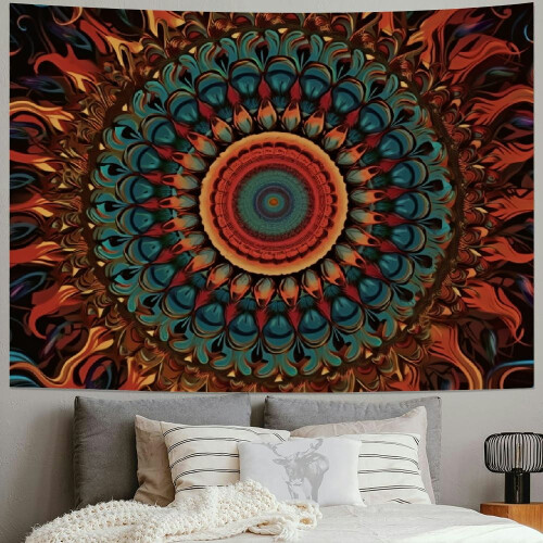Mandala-Wandteppich, Kurzplüsch, 4 Größen 1