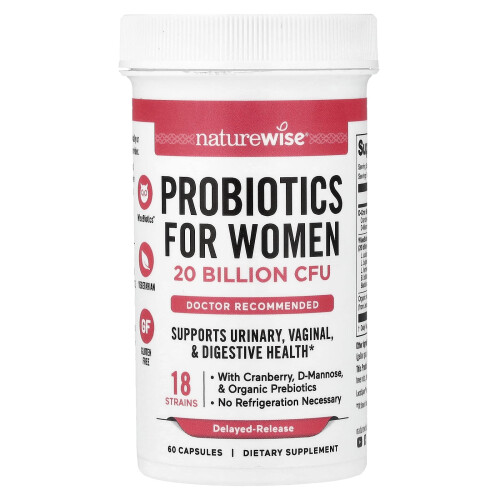 NatureWise, Probiotyki Kobiet, WiseBiotics Delayed Release, 60 Kapsułek