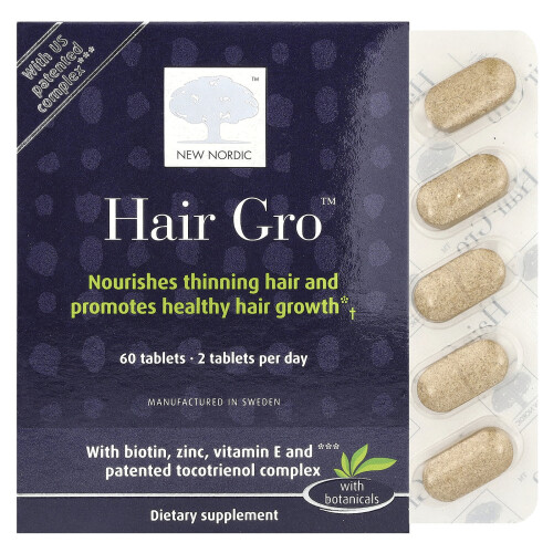 New Nordic, Cabelo Cresce, 60 Tablets