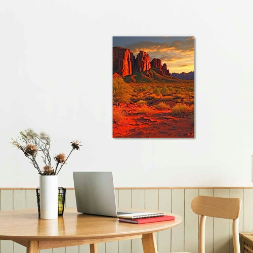 Εκτύπωση έργου τέχνης σε καμβά με θέμα "Superstition Mountains" 1