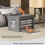 3-Pack Foldable Storage Bins, Linen Fabric, Stackable with Clear Window & Handles, 36L Medium, Dark Gray 2