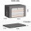 3-Pack Foldable Storage Bins, Linen Fabric, Stackable with Clear Window & Handles, 36L Medium, Dark Gray 5