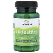 Swanson, Digestitol med Enzymer & Bioperine, 60 Kapsler
