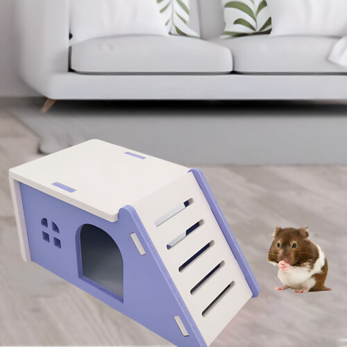 Wooden Hamster Hideout House for Small Pets 2