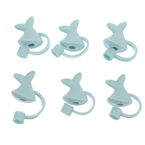 Pachet de 6 capace din silicon Dolphin pentru paie de 6-8 mm 2