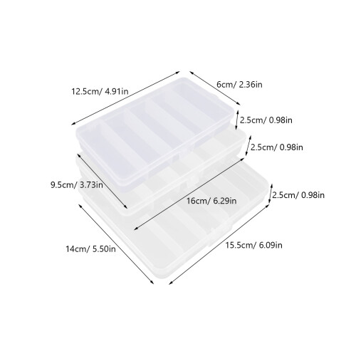 Worgeous Lure Hook Storage Box Plastic 3Pcs 16x9.5x2.5in 1