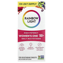 Rainbow Light, Kobiety 50+, Dzienny Multivitamin, Wysoka Potencja, 120 Tabletek Roślinnych